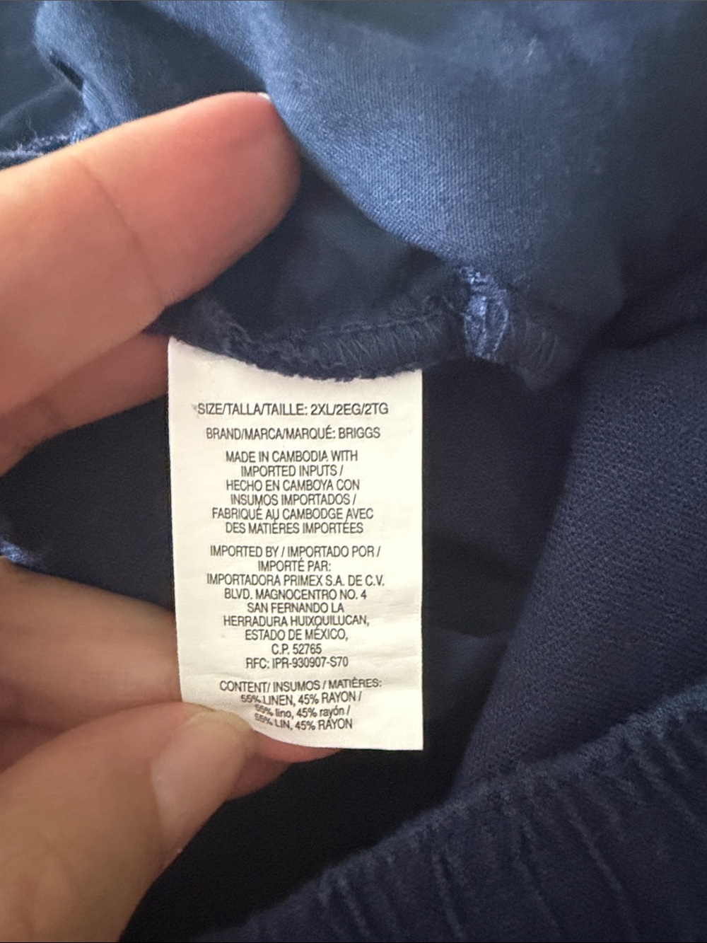 Briggs New York Navy Wide-Leg Drawstring Pants - Picture 10 of 10